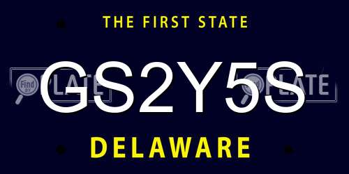GS2Y5S Delaware License Plate