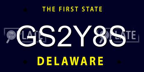 GS2Y8S Delaware License Plate