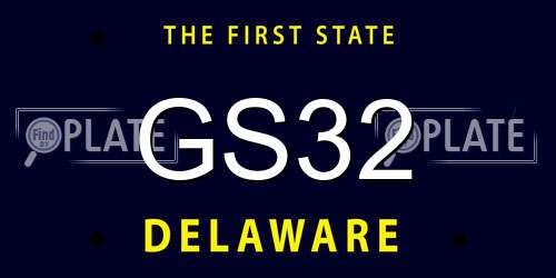 GS32 Delaware License Plate