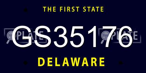 GS35176 Delaware License Plate