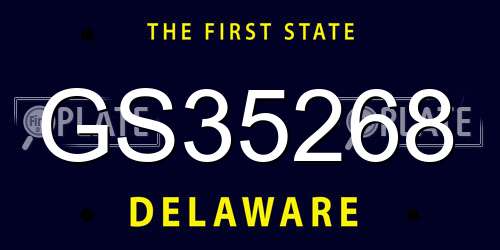 GS35268 Delaware License Plate
