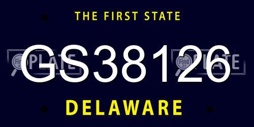 GS38126 Delaware License Plate