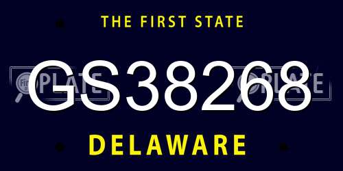 GS38268 Delaware License Plate