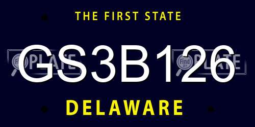 GS3B126 Delaware License Plate