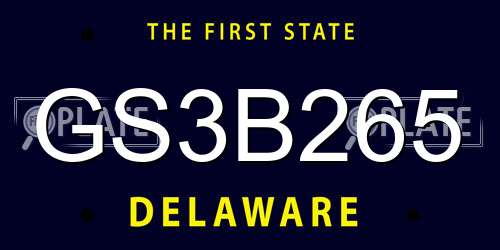 GS3B265 Delaware License Plate