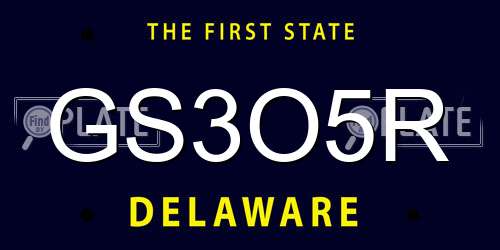 GS3O5R Delaware License Plate