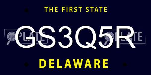 GS3Q5R Delaware License Plate