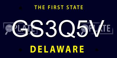 GS3Q5V Delaware License Plate