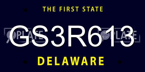 GS3R613 Delaware License Plate