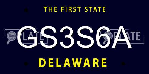 GS3S6A Delaware License Plate