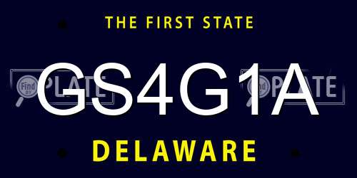 GS4G1A Delaware License Plate