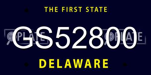GS52800 Delaware License Plate