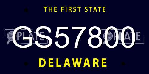 GS57800 Delaware License Plate