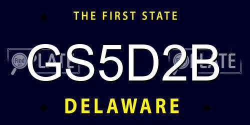 GS5D2B Delaware License Plate