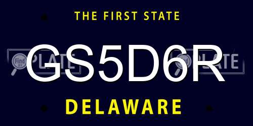 GS5D6R Delaware License Plate