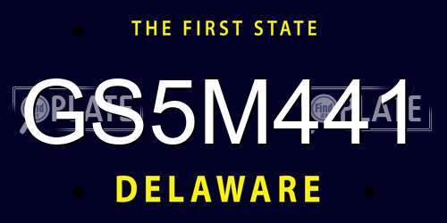 GS5M441 Delaware License Plate