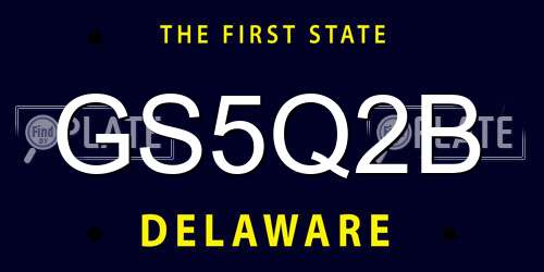 GS5Q2B Delaware License Plate