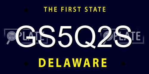 GS5Q2S Delaware License Plate