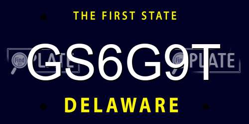 GS6G9T Delaware License Plate