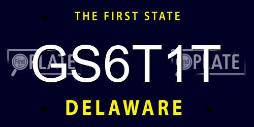 GS6T1T Delaware License Plate