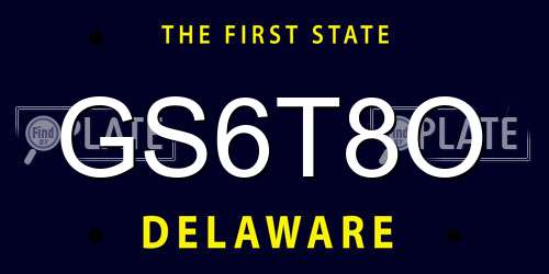 GS6T8O Delaware License Plate