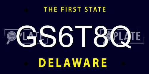 GS6T8Q Delaware License Plate