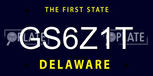 GS6Z1T Delaware License Plate