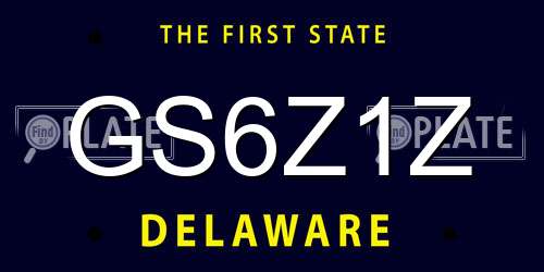 GS6Z1Z Delaware License Plate