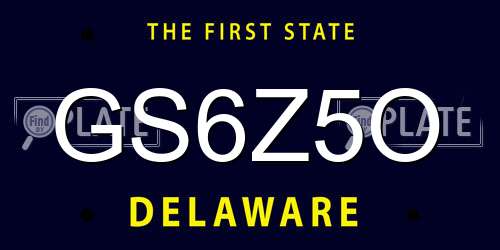 GS6Z5O Delaware License Plate