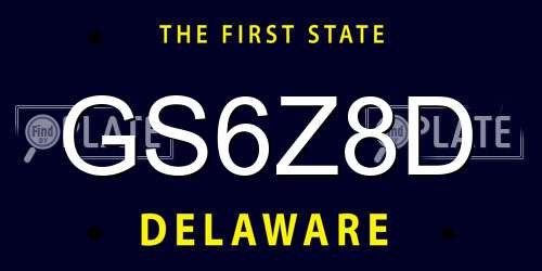 GS6Z8D Delaware License Plate