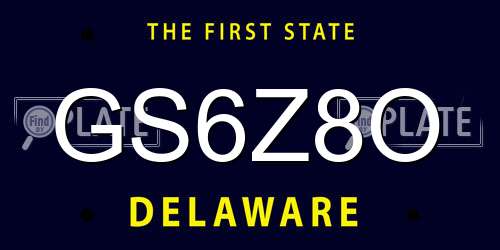 GS6Z8O Delaware License Plate