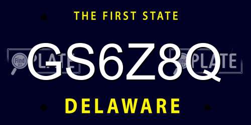GS6Z8Q Delaware License Plate