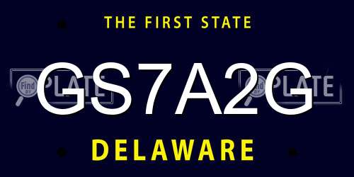 GS7A2G Delaware License Plate