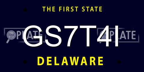 GS7T4I Delaware License Plate