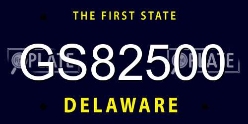 GS82500 Delaware License Plate