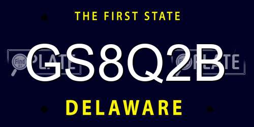 GS8Q2B Delaware License Plate