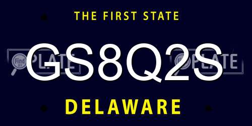 GS8Q2S Delaware License Plate