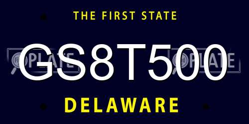 GS8T500 Delaware License Plate
