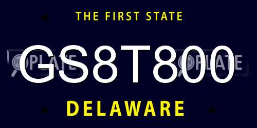 GS8T800 Delaware License Plate