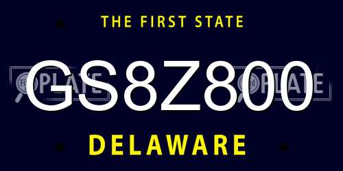 GS8Z800 Delaware License Plate