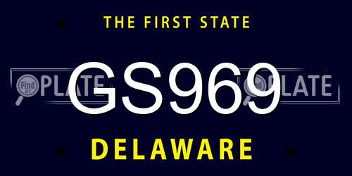 GS969 Delaware License Plate
