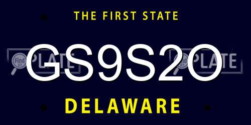 GS9S2O Delaware License Plate