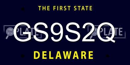 GS9S2Q Delaware License Plate
