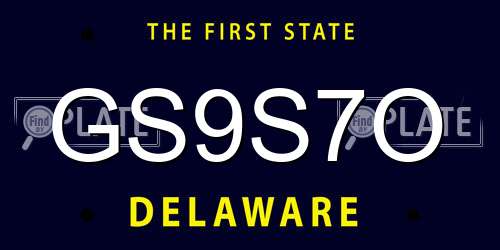 GS9S7O Delaware License Plate