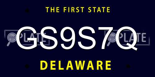 GS9S7Q Delaware License Plate