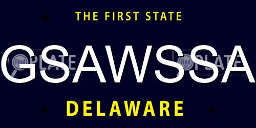 GSAWSSA Delaware License Plate