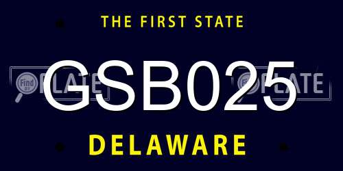 GSB025 Delaware License Plate