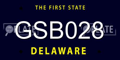 GSB028 Delaware License Plate