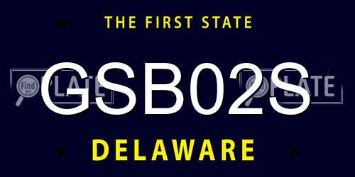 GSB02S Delaware License Plate