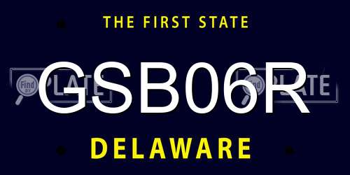 GSB06R Delaware License Plate